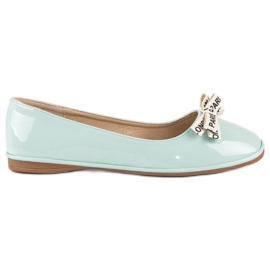 Ideal Shoes Bailarinas lacadas menta verde