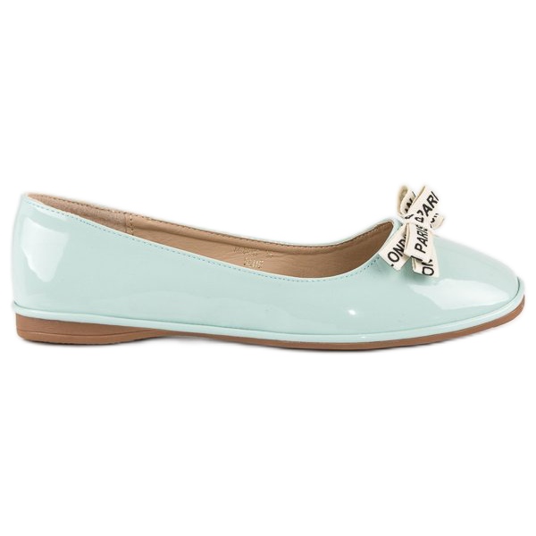 Ideal Shoes Bailarinas lacadas menta verde
