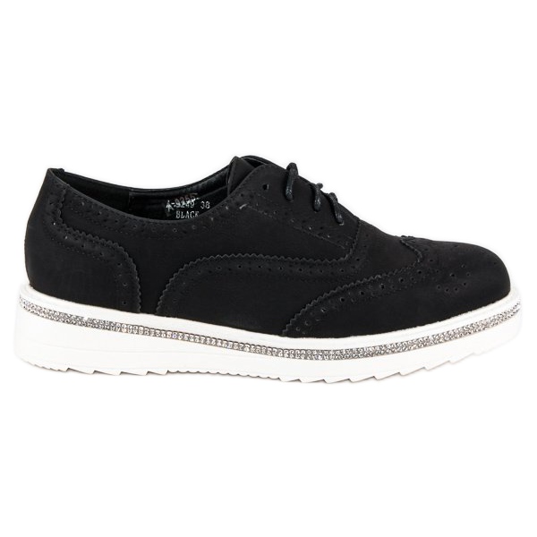 Ideal Shoes Zapatos negros con cordones