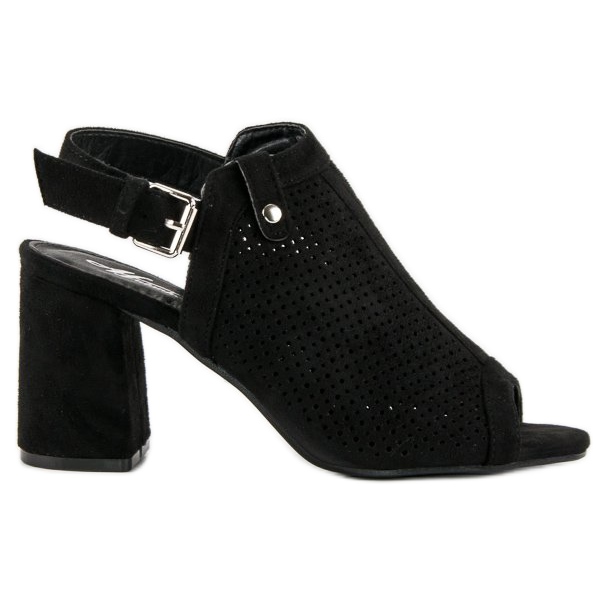 Sandalias caladas con pala negro Sandalias caladas con pala negro