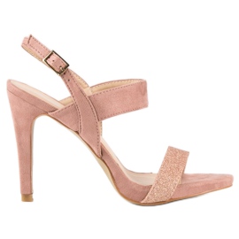 Sandalias con tacón vinceza rosa