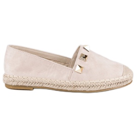 Bestelle Alpargatas beige con pedrería