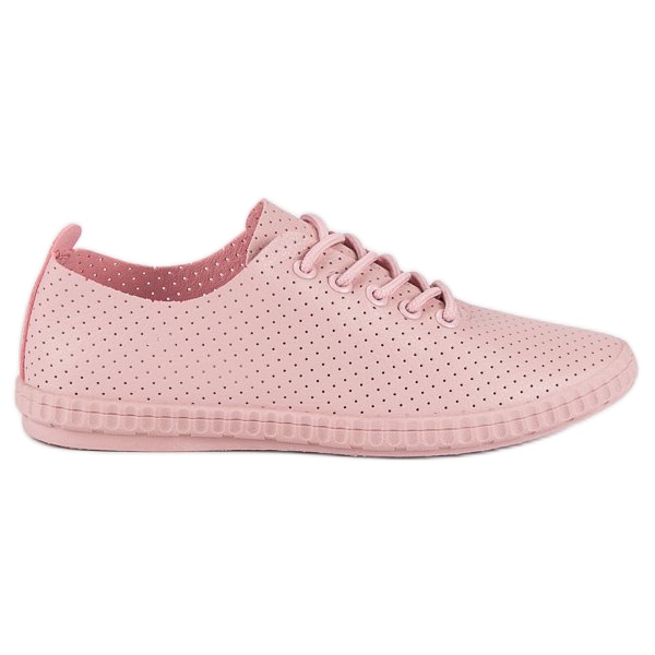 Deportivas Rosas Con Calado rosado