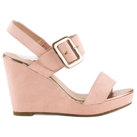 Bello Star Sandalias cuña ante rosado