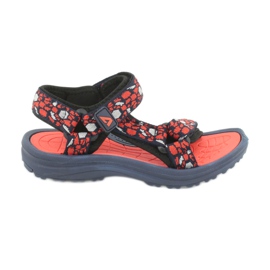 Sandalias American Club 8122 inserción de espuma azul marino naranja