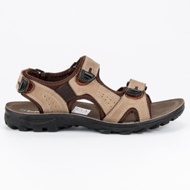 Hasby Sandalias de cuero de los hombres marrón