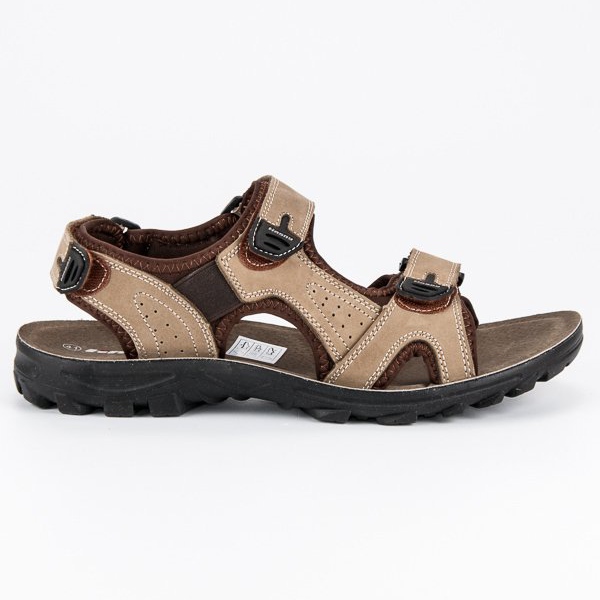 Hasby Sandalias de cuero de los hombres marrón