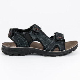 Hasby Sandalias de cuero para niños negro