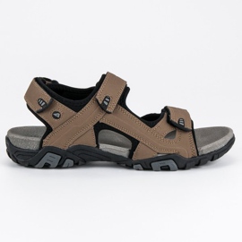 American Club Sandalias de velcro americanas marrones marrón