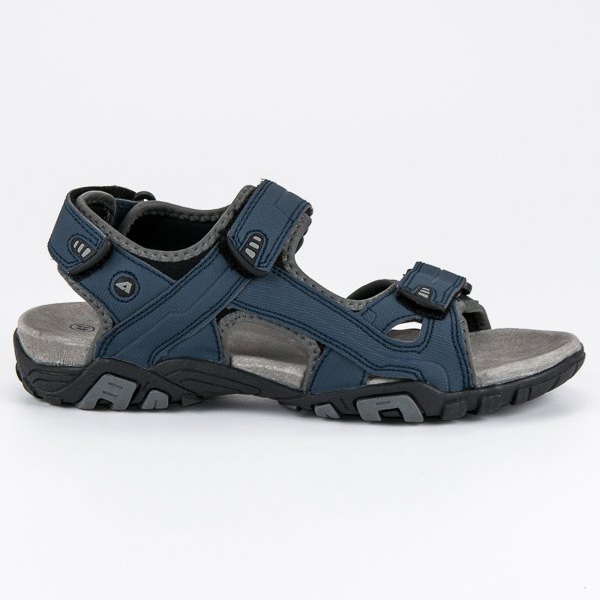 American Club Sandalias de velcro americanas azul marino