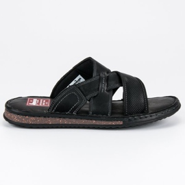American Club Chanclas de cuero americano negro American Club Chanclas de cuero americano negro