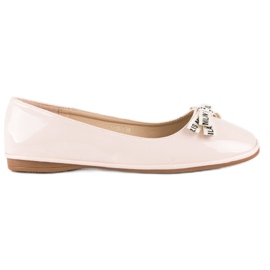 Ideal Shoes Bailarinas Lacadas en Polvo rosa
