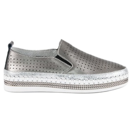 Zapatillas Vinceza de piel gris