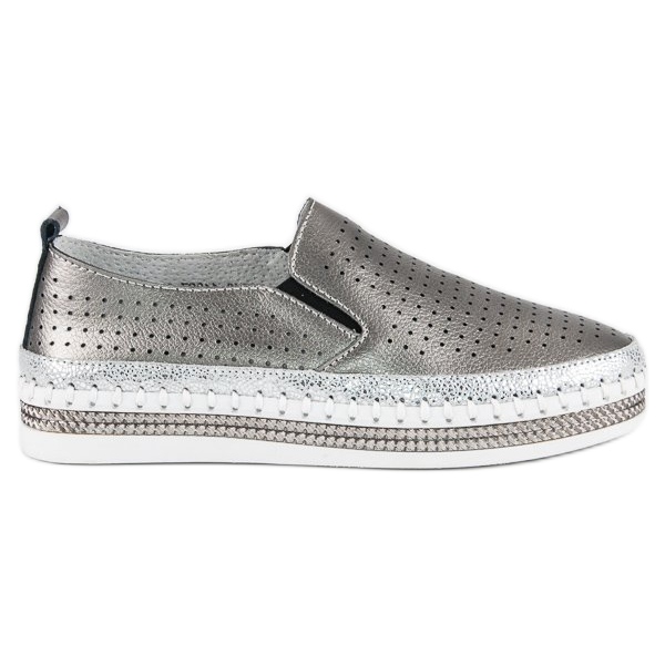 Zapatillas Vinceza de piel gris