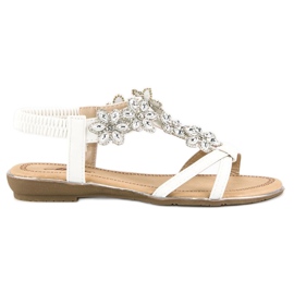 Sandalias planas elegantes blanco
