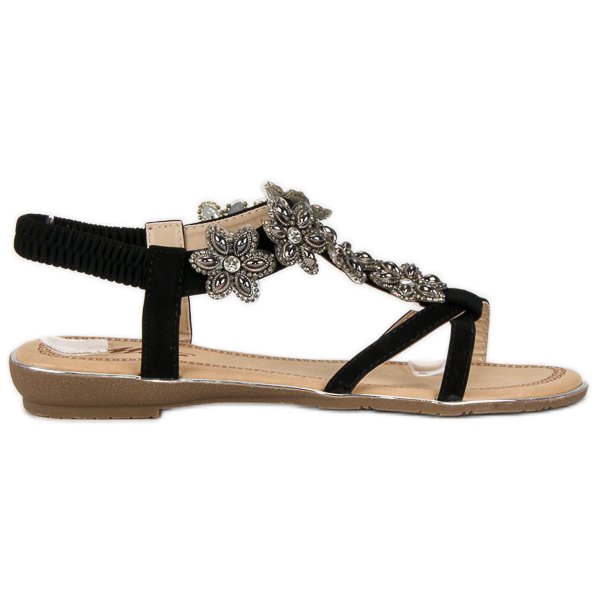 Sandalias planas elegantes negro