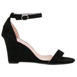 Sandalias cuña ante negro