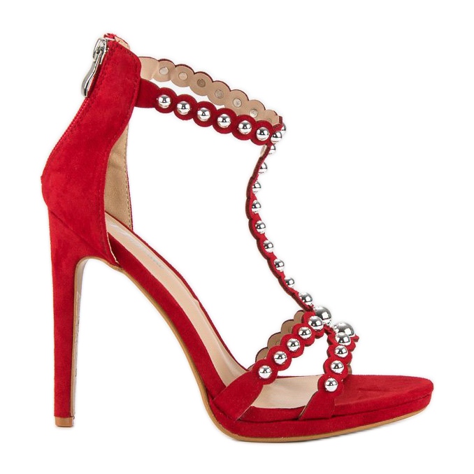 Elegantes sandalias rojas rojo