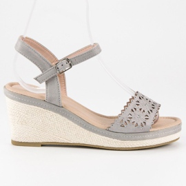Ideal Shoes Alpargatas grises en la cuña