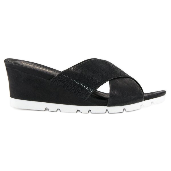 Ideal Shoes Zapatillas cuña negras negro