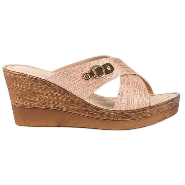 Zapatillas cuña VINCEZA rosa rosado