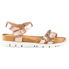 Forever Folie Sandalias rosas con pedrería