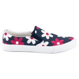 McKey Zapatillas sin cordones con flores azul McKey Zapatillas sin cordones con flores azul
