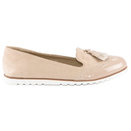 Super Me Mocasines beige con flecos