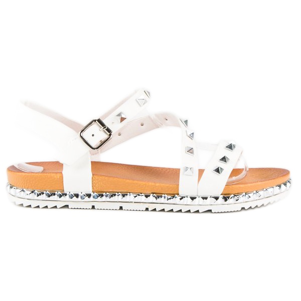 Anesia Paris Sandalias Blancas Con Tachuelas blanco
