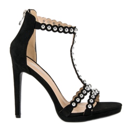 Elegantes sandalias negras negro