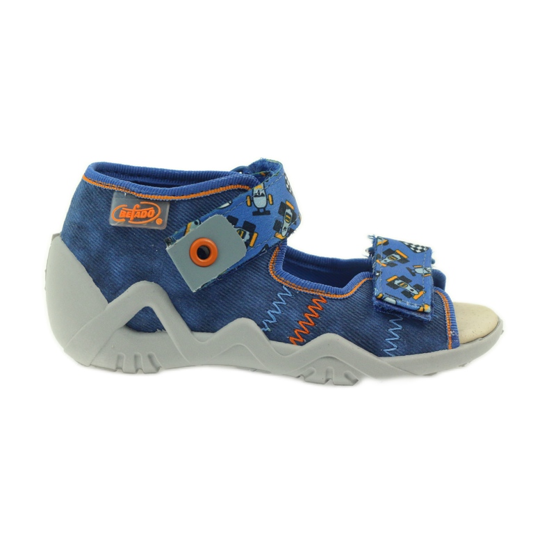 Sandalias befado 250p inserto piel azul naranja