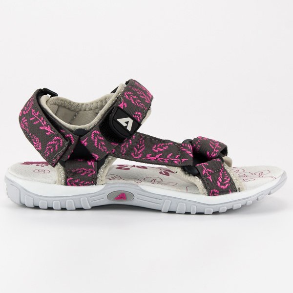 American Club Sandalias juveniles de velcro americano. gris