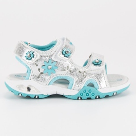 American Club Sandalias americanas de plata gris