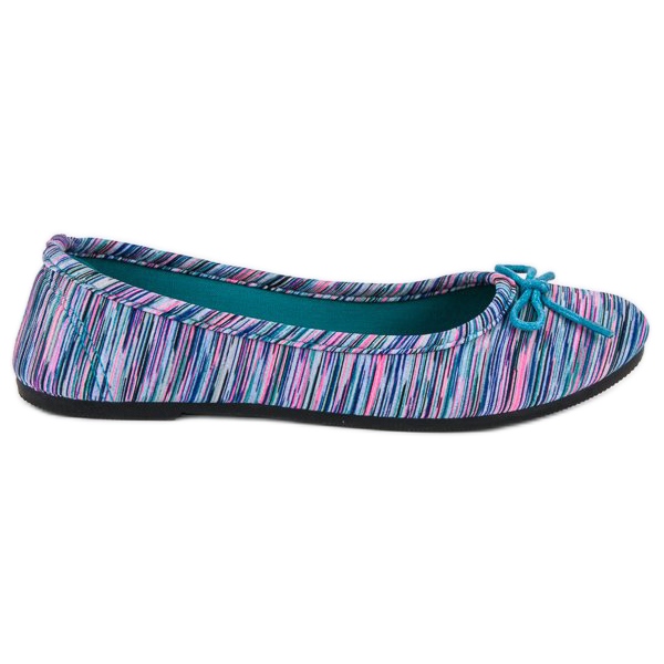 McKey Bailarina Textil Canalé azul rosado
