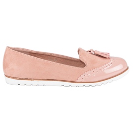 Super Me Mocasines rosas con flecos