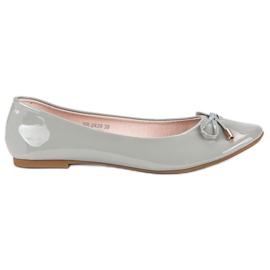 Ideal Shoes Bailarinas lacadas grises Ideal Shoes Bailarinas lacadas grises