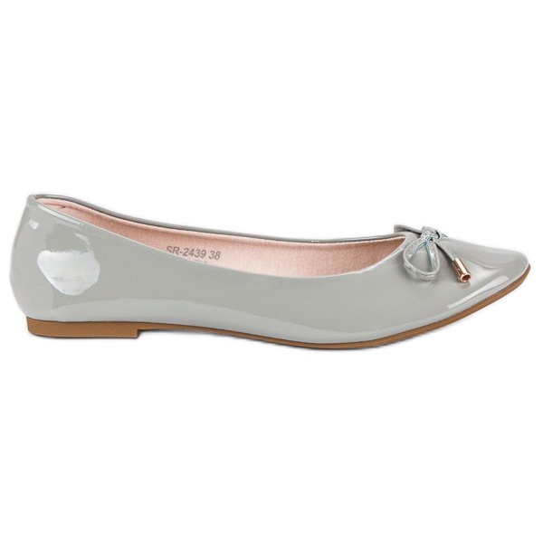 Ideal Shoes Bailarinas lacadas grises