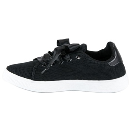 Deportivas de tejido con cordones negro