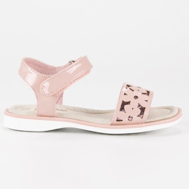 American Club Sandalias de velcro americanas rosadas