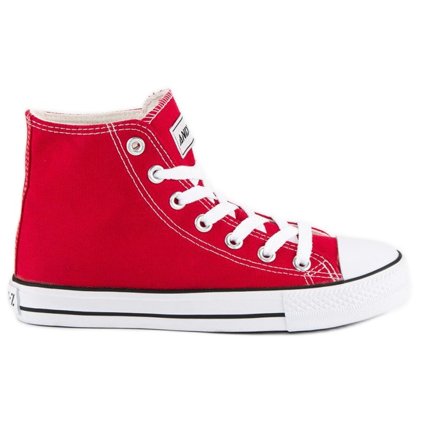 Andy Z Zapatillas clásicas por encima del tobillo. rojo