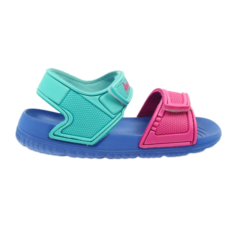 Sandalias de niño American Club azules para el agua verde rosado