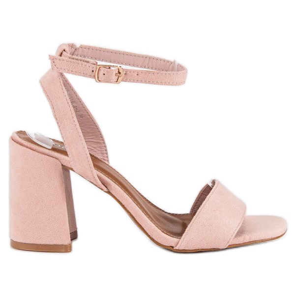 Sandalias Ante Rosa rosado