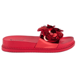 Seastar Pantuflas rojas de mujer rojo