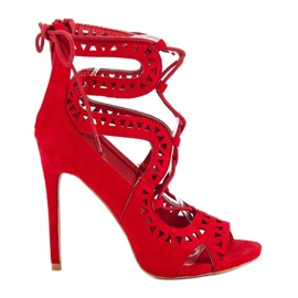 Seastar Sandalias rojas en un tacón alto rojo