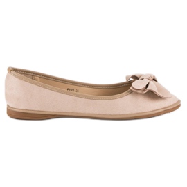 Sweet Shoes Bailarinas de ante con lazo rosado