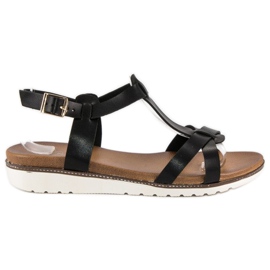 Licean Cómodas sandalias de verano negro