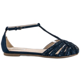 Corina Sandalias marino con purpurina azul