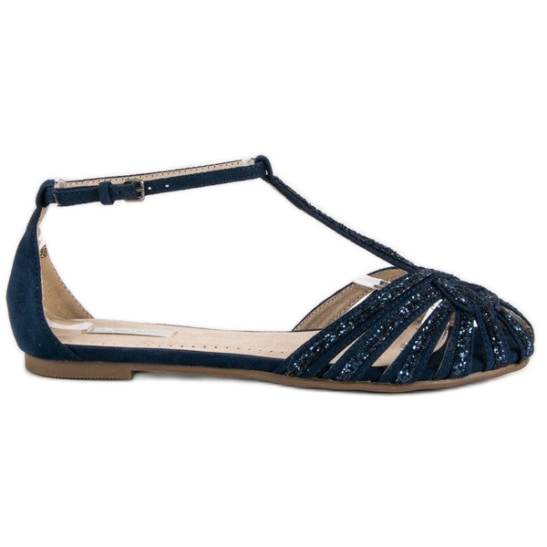 Corina Sandalias marino con purpurina azul