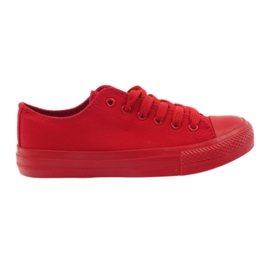 DK Zapatillas rojas atadas rojo
