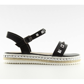 Sandalias negras con tachuelas 35-132 negro